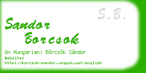 sandor borcsok business card