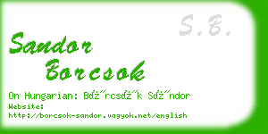 sandor borcsok business card